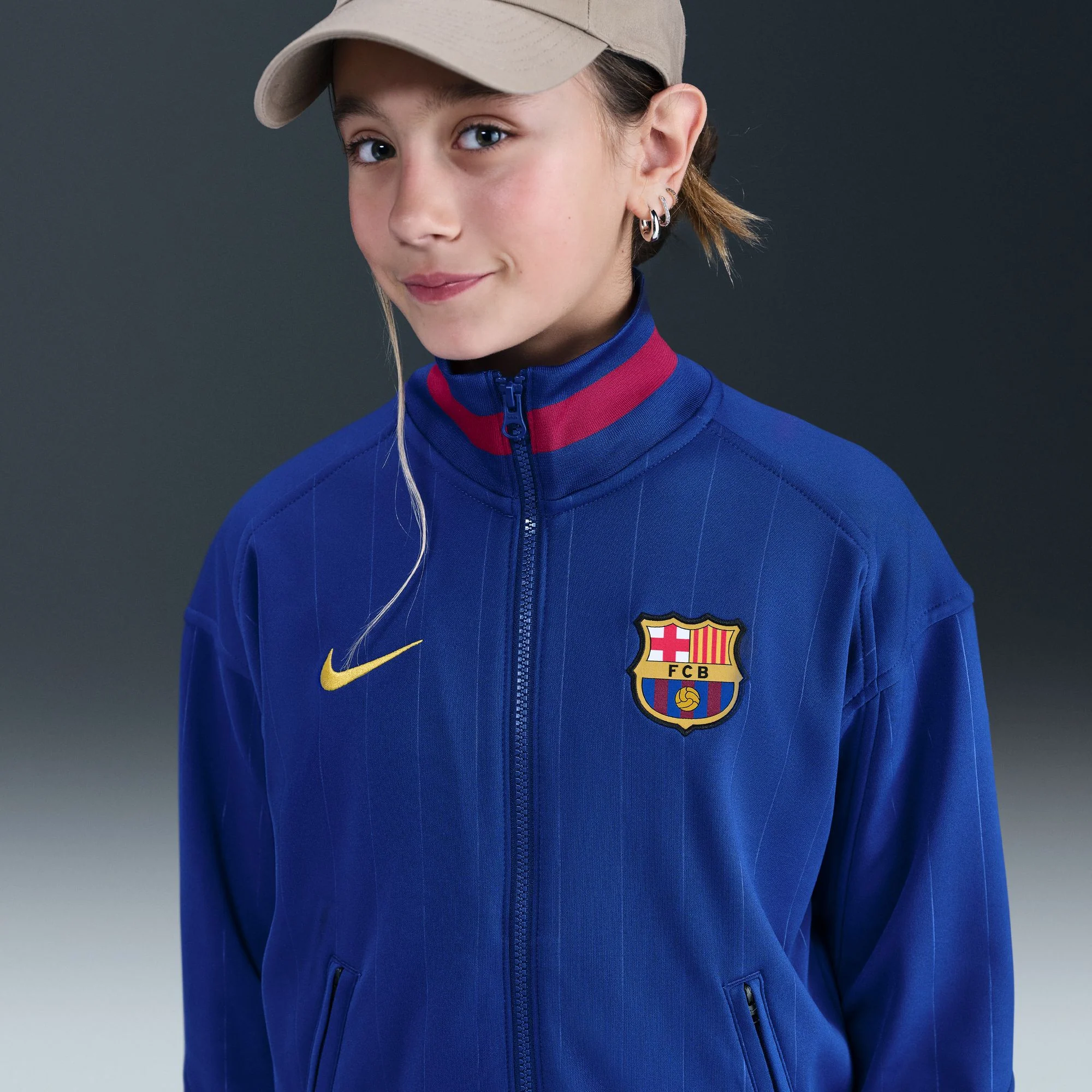 Nike Barcelona Home Anthem Track Jacket Youth - Image 3