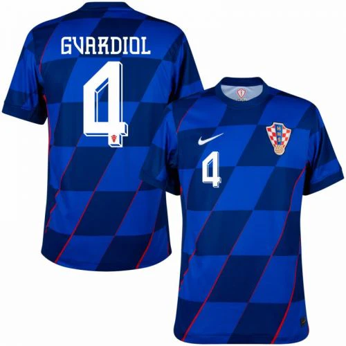 Nike Croatia 24/25 Stadium Away Jersey + "4" Gvardiol Official Print