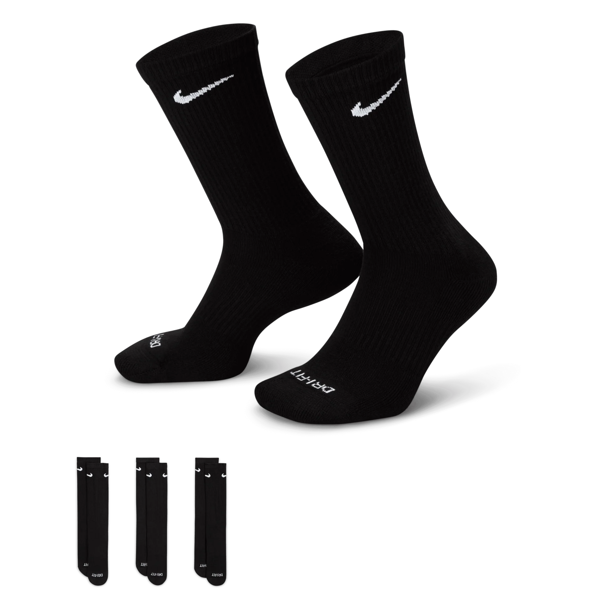 Nike Everyday Plus Cushioned Training Crew Socks Black